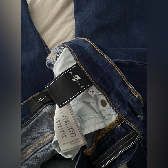 7 For All Mankind Dark Blue Wide Leg Jeans - Picture 3 of 3